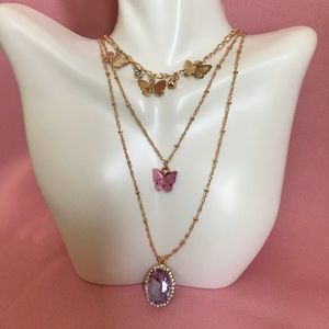 SHEIN Layered Butterfly Necklace